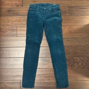 2/40 7 For All Mankind Teal Skinny Corduroy Jeans - Women’s 27